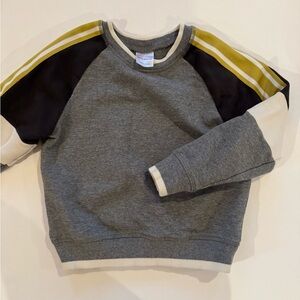 Hanna Andersson Boys Raglan Sweatshirt with Yellow Stripes, 5T